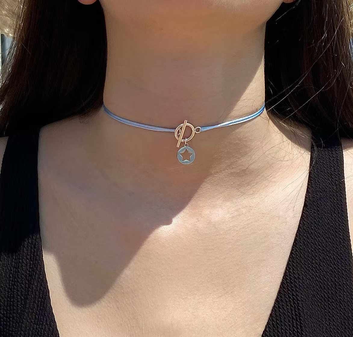 Collier OT étoile argenté
