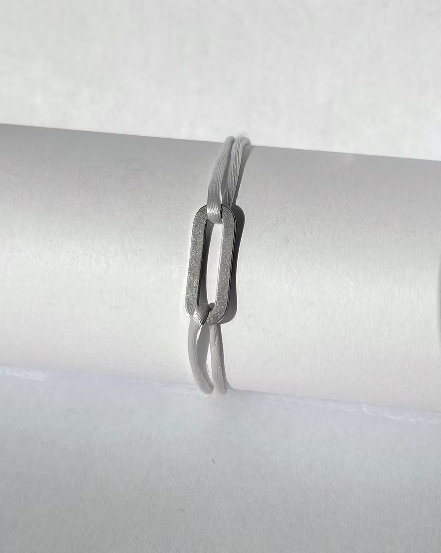 Bracelet rectangle argenté