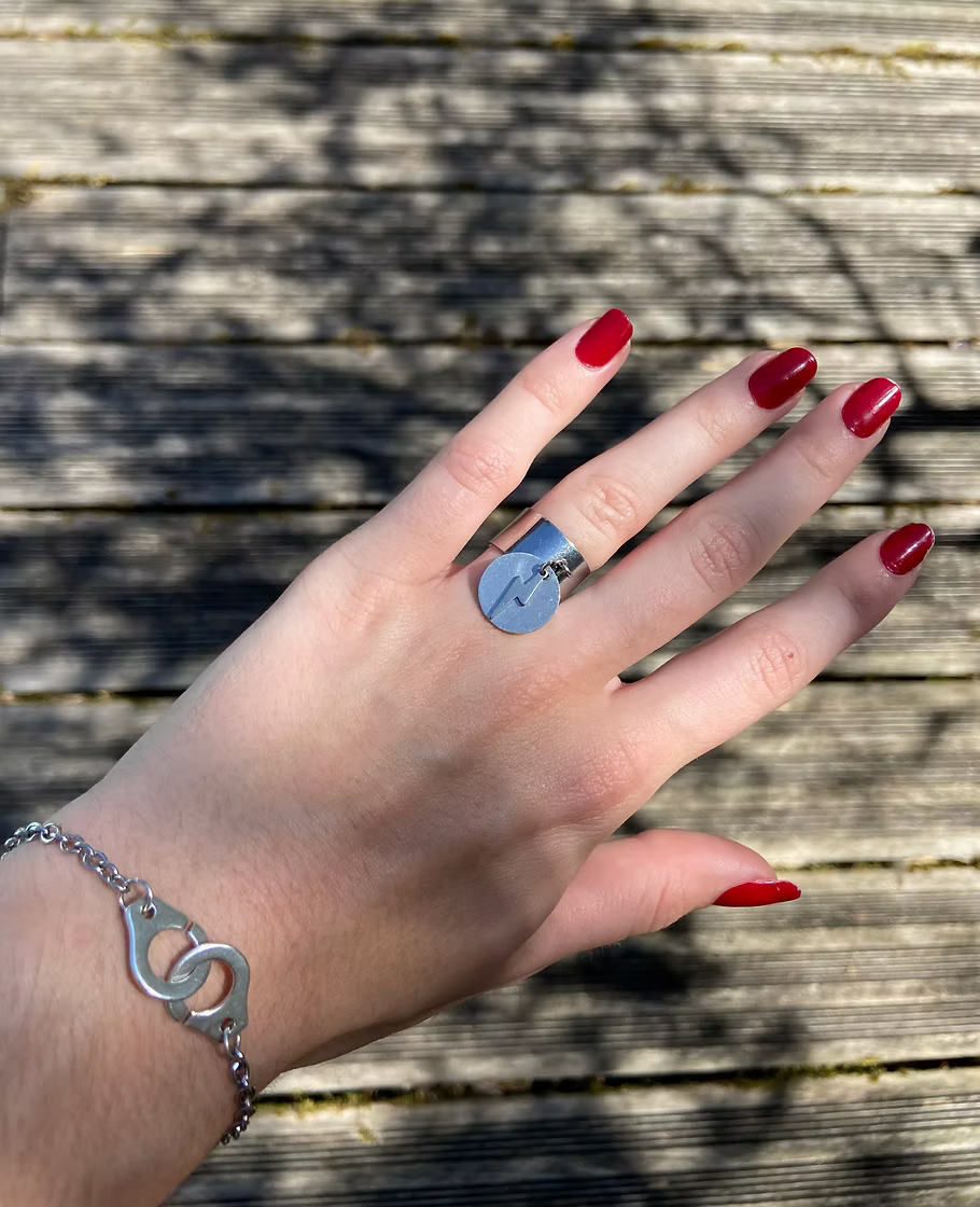Bague grelot argentée
