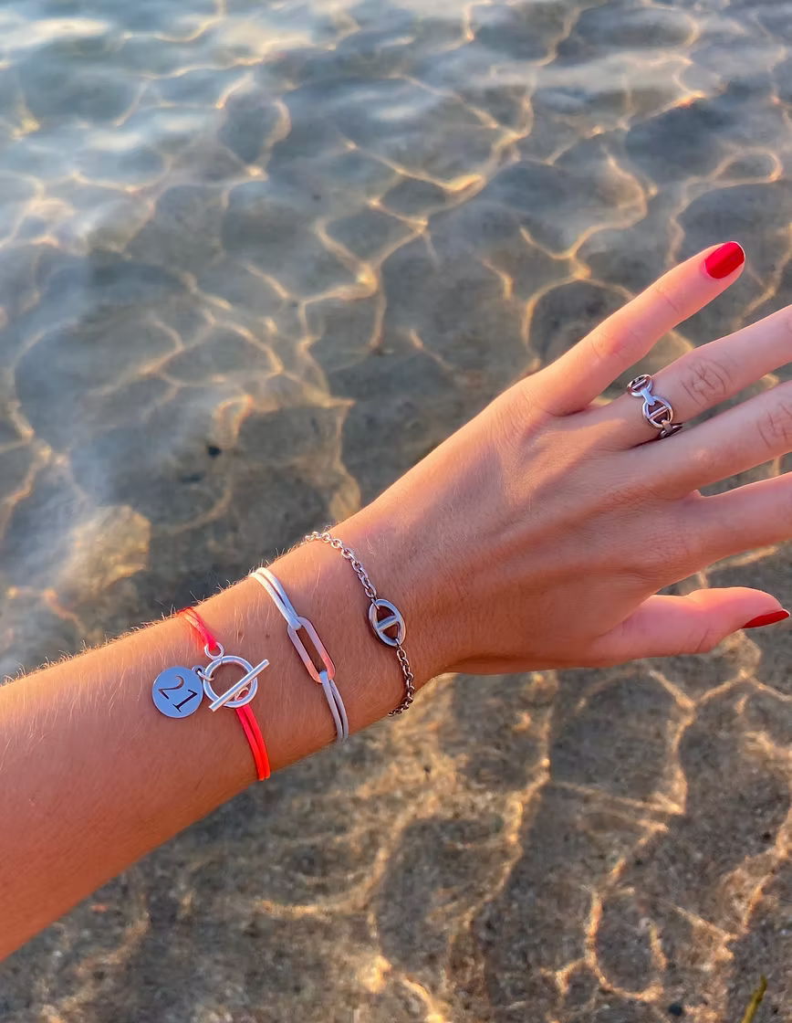 Bracelet rectangle argenté