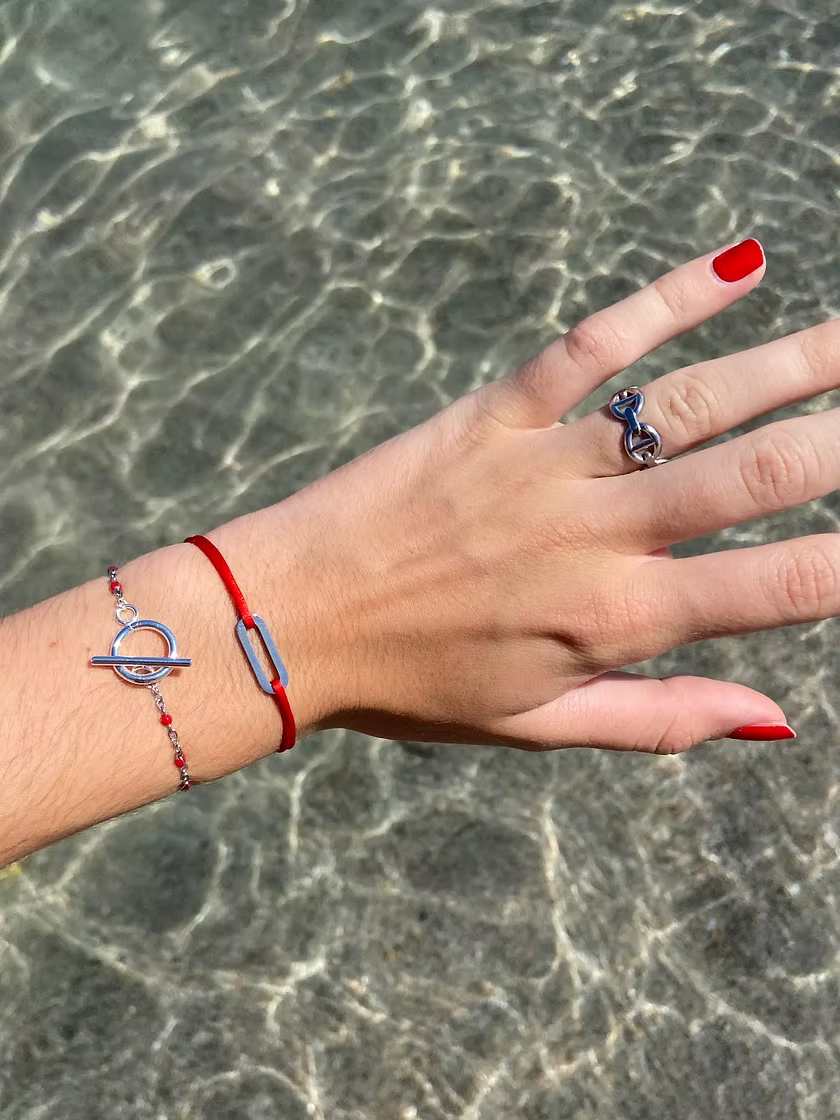 Bracelet rectangle argenté