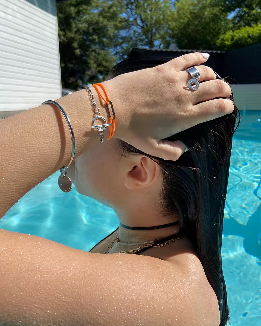 Bracelet rectangle argenté